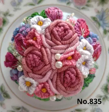 No.835 자수 브로치 핸드메이드 5cm