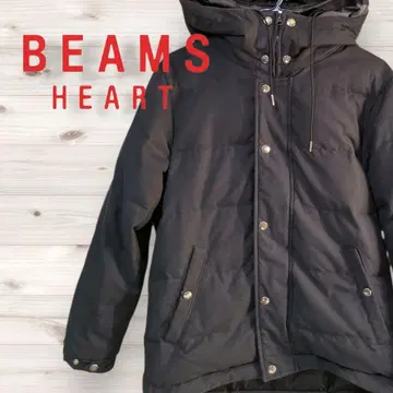BEAMS HEART 블랙 다운 자켓 M