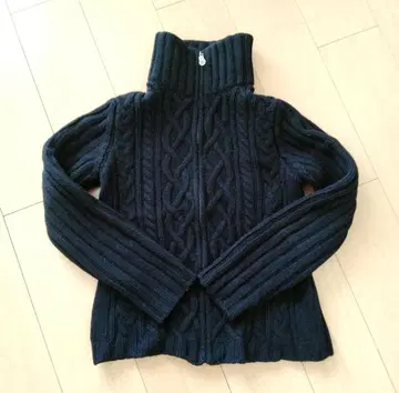 UNITED NATIONS COLORS 풀 집업 니트 블랙 M 사이즈