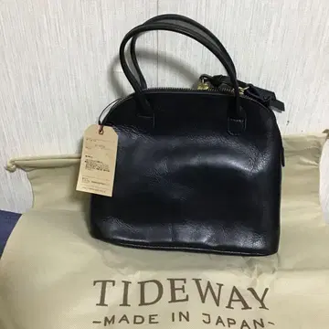 TIDEWAY 블랙 가죽 보스턴 백 S