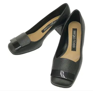 세르지오로시 SR1 가죽 스퀘어토 펌프스