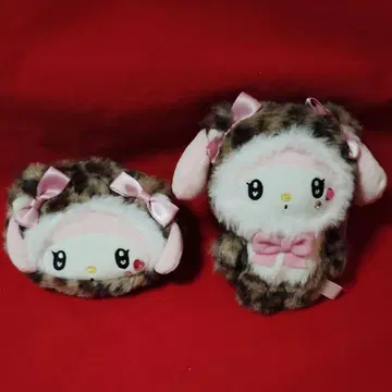 [ 새상품 ] 산리오 마이멜로디 레오파드 무늬 마스코트 파우치 세트