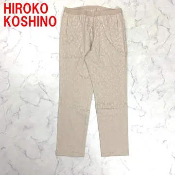 A6747 히로코코시노 캐주얼 팬츠 레오파드 무늬 올 패턴 베이지 42
