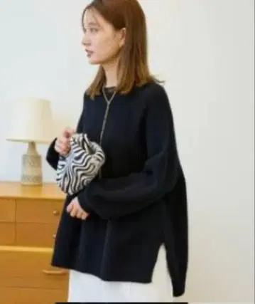 FRAMeWORK 22AW 래글런 슬리브 와이드 풀오버 블랙