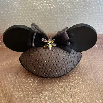디즈니 이어햇 블랙 튤 리본 레이스 택 포함
