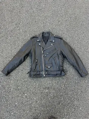 블랙 가죽 라이더 자켓 size42