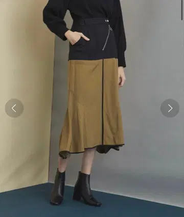 UNITED TOKYO 바이컬러 스티치 스커트