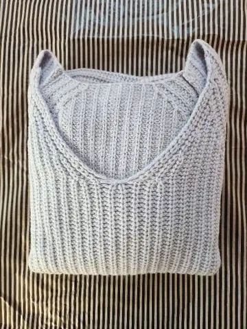 yak mix loose 니트 색스 블루