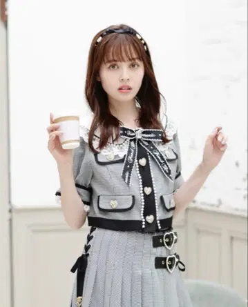 리즈리사 메시지 리본 블라우스 자켓 스커트