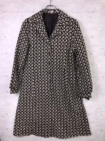 쇼와 레트로 모던 구제 의류 미드센추리 기하학 패턴 니트 원피스