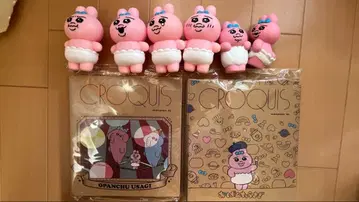 빤쮸토끼 피규어 6개 세트와 노트 2권