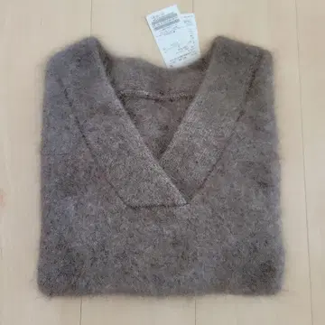 새상품 NOBLE 노블 퍼 니트 V넥 풀오버