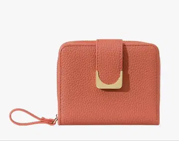 2단 접이식 지갑 동전 지갑 여성용 카드 홀더 (레드)