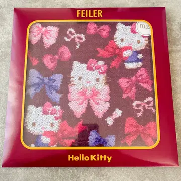 [ 미사용 새상품 ] FEILER 페이러 산리오 헬로키티 손수건 리본