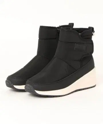 블랙 웨지힐 슬립온 부츠