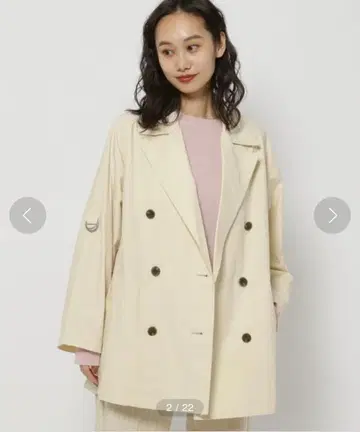 니코앤드 하프 트렌치 플레어 코트 아이보리 L