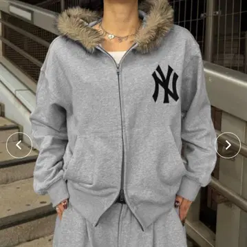 sedacle/세다클 MLB 자수 퍼 더블 지퍼 후드티