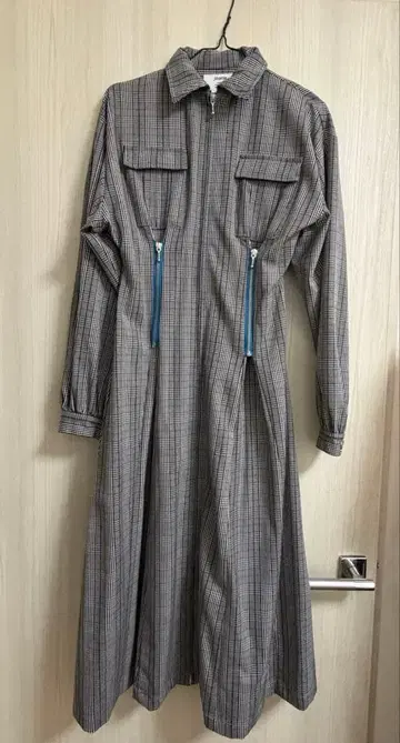jouetie 그레이 계열 체크 롱 드레스