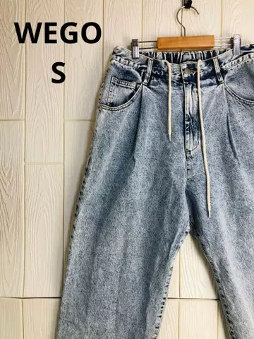 WEGO 데님 팬츠 릴랙스 핏 허리밴딩 끈 포함 S 사이즈