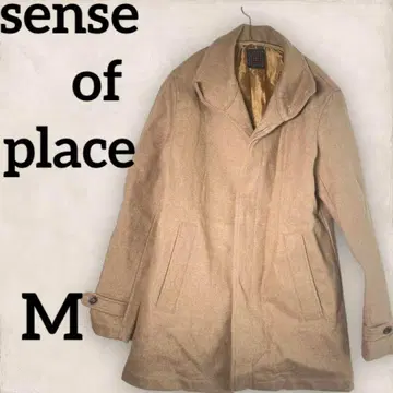 [센스 오브 플레이스 바이 어반 리서치] 울 코트 M 베이지 새상품급