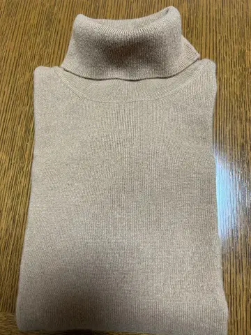 캐시미어 터틀넥 스웨터 L 카멜 캐시미어