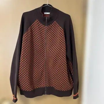 ZARA 기하학 패턴 집업 자켓 XL