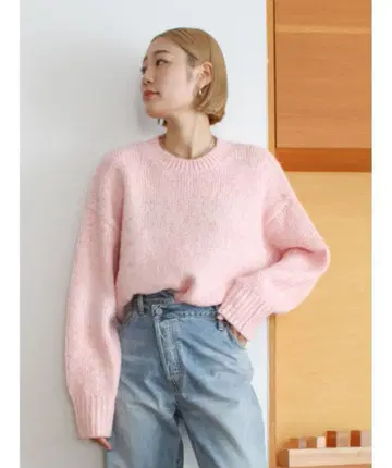 컬러 모헤어 혼방 루즈 니트