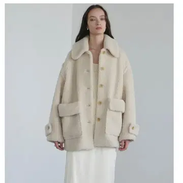 아이보리 플리스 자켓 오버 사이즈