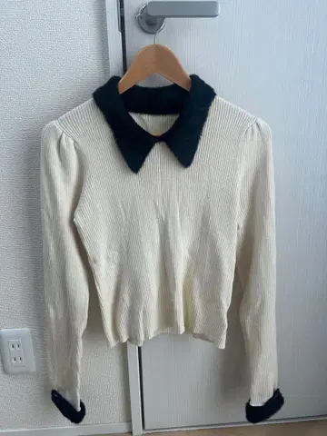 archieve 아이보리 x 블랙 긴팔 니트 M