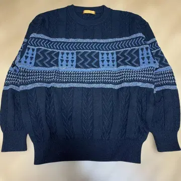 Lancel 네이비 케이블 니트 스웨터 90s