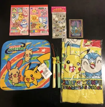 포켓몬 메탈 플레이트 메모장 타월 손수건 스트랩 씰 8점 세트