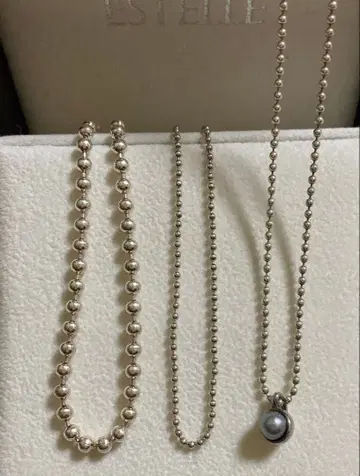 silver 925 볼 체인 팔찌 목걸이 3종 세트