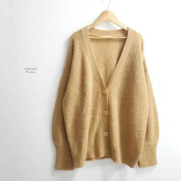 새상품급 최근 모델 루니 큼직한 아크릴 니트 가디건 오렌지