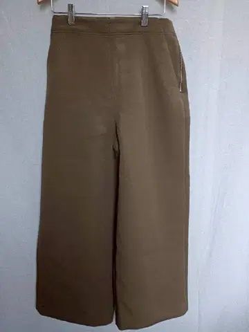 MACPHEE 맥피 와이드 크롭 팬츠 카키 가로 지퍼 36