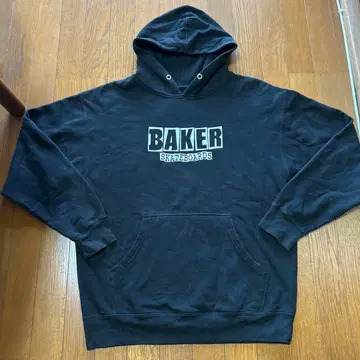 BAKER SKATEBOARDS 90s 레어 블랙 후드티 L