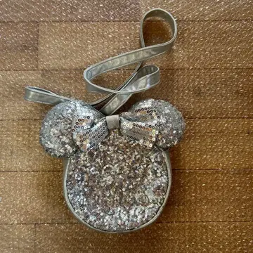 디즈니 숄더백 미니 스팽글 실버