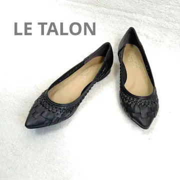 르 탈론 스틸레토 펀칭 메쉬 플랫 펌프스 블랙 일본제