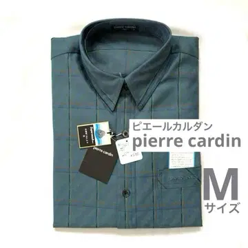 [ 미사용 ] 피에르 가르뎅 체크 긴팔 울 셔츠 일본제 M 사이즈