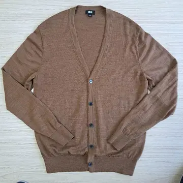 브라운 V넥 가디건 M 사이즈