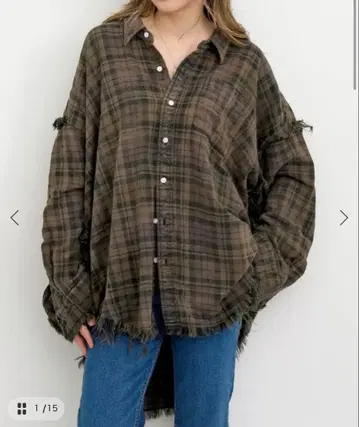 R13/SHREDDED SEAM DROP NECK SHIRT