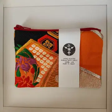기모노 오비 리사이클 실크 코인 케이스 일본제 지갑 소품함