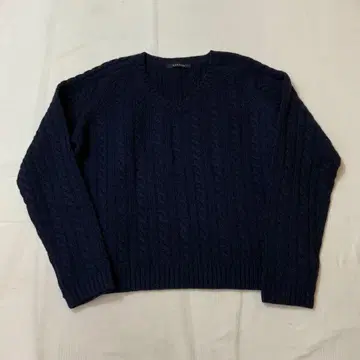 A/W 맥피 케이블 니트 V넥 스웨터 네이비 S