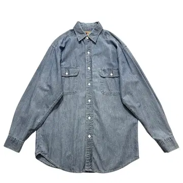 90s Bigmac 코튼 샴브레이 셔츠 더블 스티치