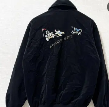 Disney 디즈니 미키마우스 자수 블루종 자수 자켓 블랙