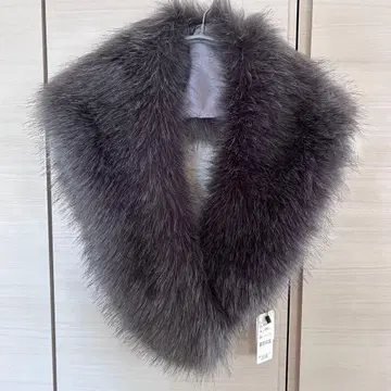 [ 미사용 새상품 ] 인조 모피 스톨 그레이