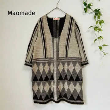일본제 알파카 혼방 Maomade [M 상당] 아가일 무늬 니트 튜닉