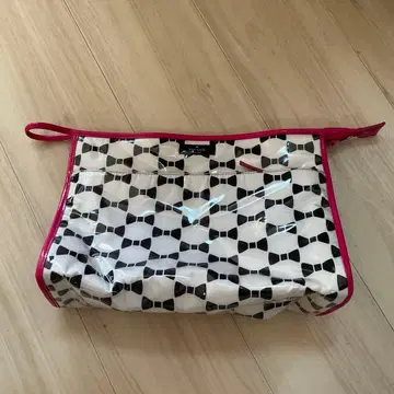 케이트 스페이드 리본 무늬 투명 비닐 파우치