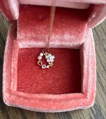 미사용 4월 탄생화 K10 핑크 골드 사쿠라 목걸이 핑크 BLOOM