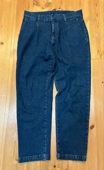 뷰티앤유스 원턱 테이퍼드 데님 팬츠 L 인디고
