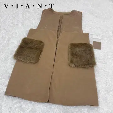 [ VIANT ] 니트 베스트 탈부착 포켓 퍼 겉옷 퀼팅